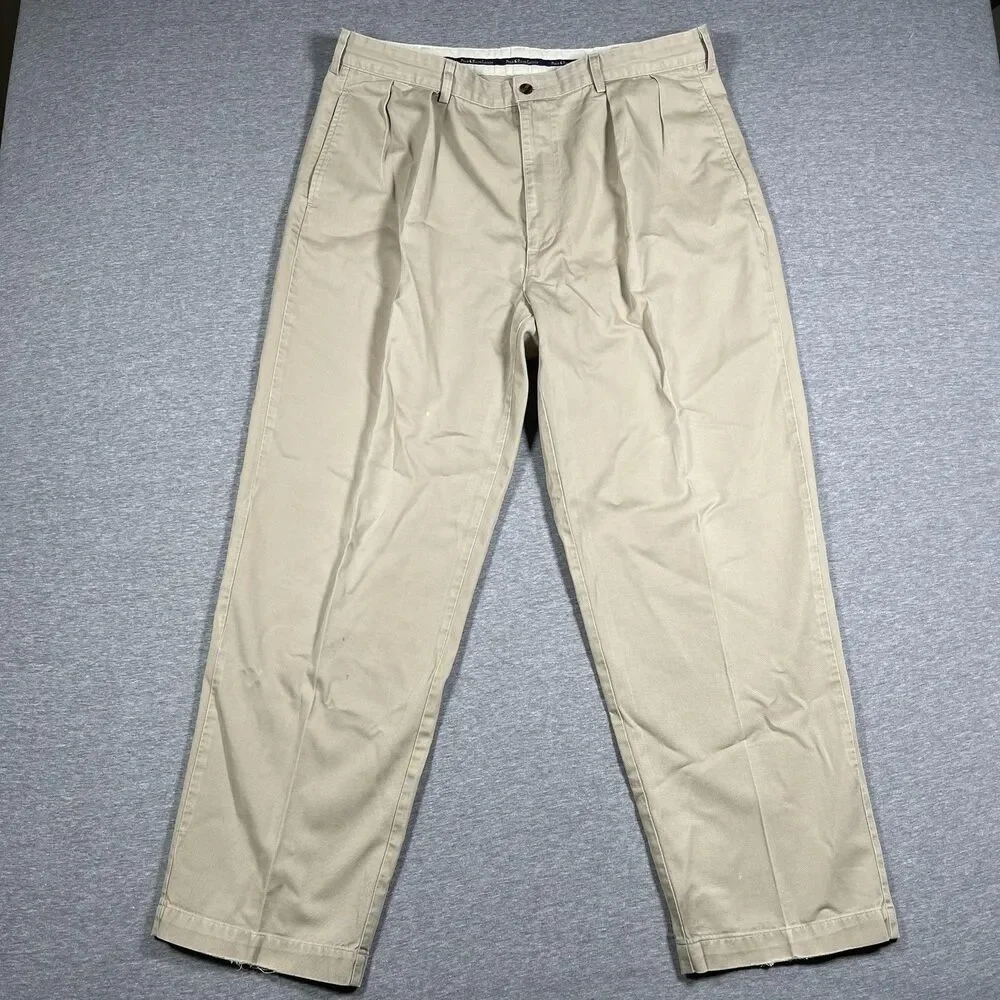 Polo Ralph Lauren Chino Pants Mens 35x29 Beige Polo Chino Cotton Classic Pleated